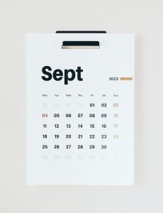 a calendar with the word sep on it